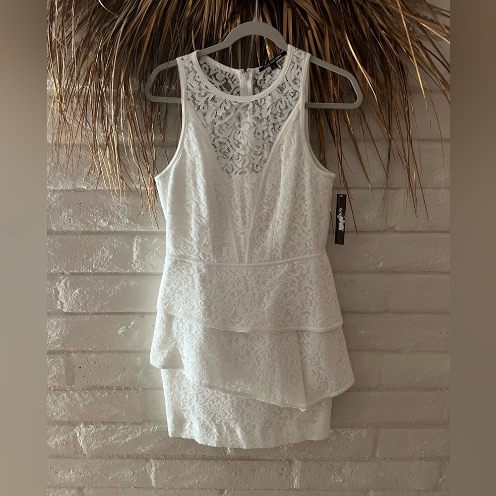 Gianni Bini White Lace Midi Dress